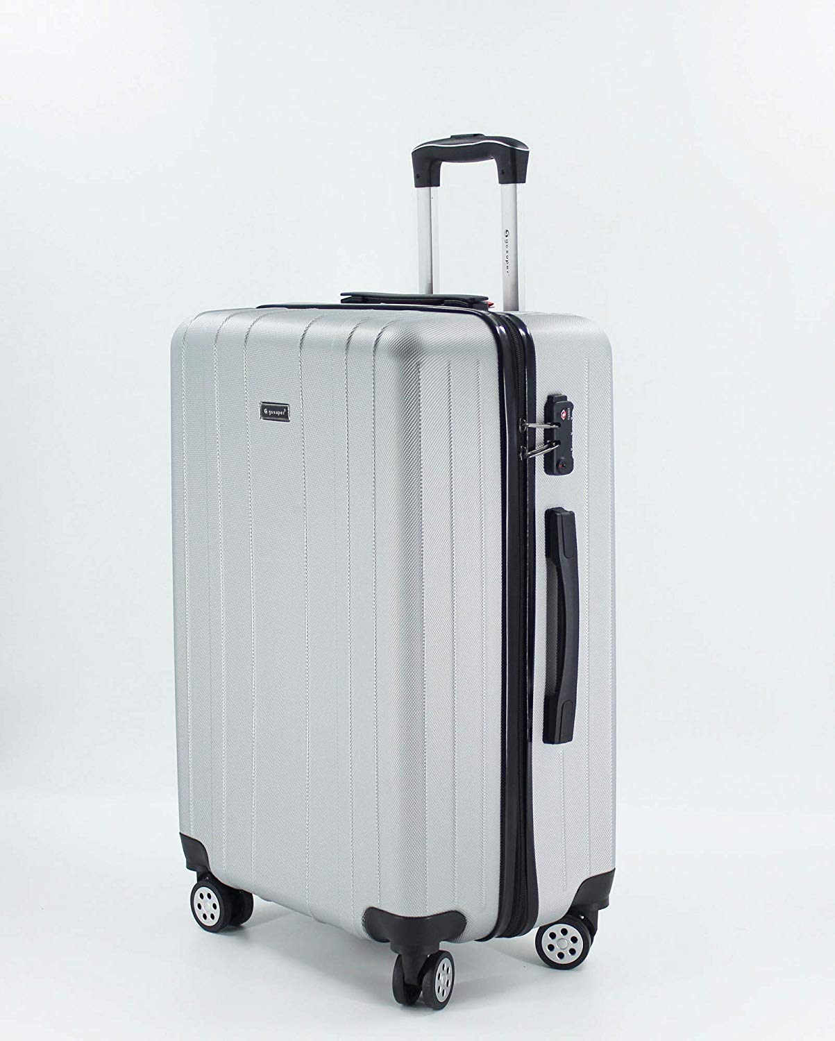 luggage travel trolley with 4 wheels 3 pieces set,silver 8662